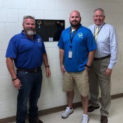 John Etherington (right) standing with Toby Hauck (left) and Jon Hayes (center) for the first Props Award ceremony.